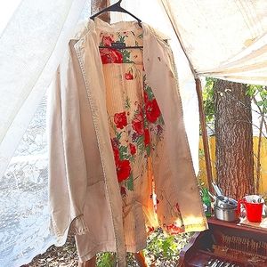 Large Nautica White Painters Jacket with Floral Design